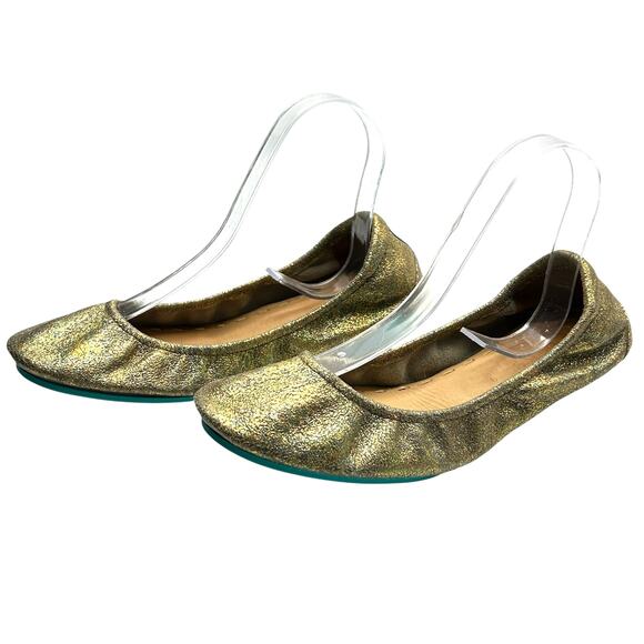 Tieks Starstruck Gold Iridescent Leather Flats Size 9 Glam Coquette Minimalist - Picture 6 of 9